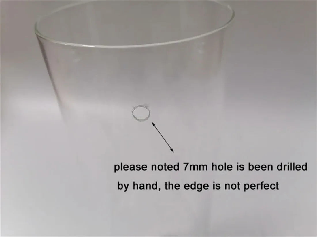 DecorBites™ Cylinder Glass Hurricane Lamp Shade with 3-Hole Design