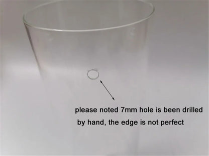 DecorBites™ Cylinder Glass Hurricane Lamp Shade with 3-Hole Design