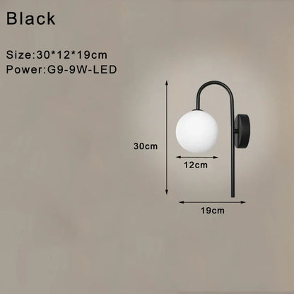 DecorBites™ Frosted Glass Ball LED Wall Lamp for Bedroom and Corridor