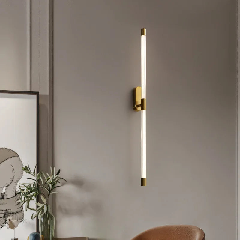 Lámpara de pared Decorbites™ de líneas geométricas doradas para la decoración del dormitorio y la sala de estar