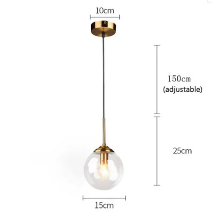 Nordic Long Bar Glass Globe Pendant Light