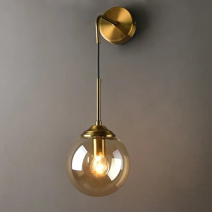 DecorBites™ Golden Round Glass Wall Sconce: Modern Nordic Lighting Fixture for Home Decor