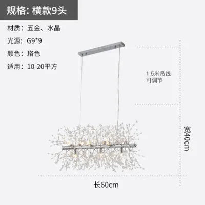 Lámparas colgantes DecorBites™ con forma de diente de león de cristal para una decoración elegante del hogar