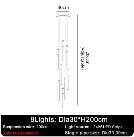 DecorBites™ LED Chandelier: Modern Staircase & Kitchen Pendant Light for Home Decoration