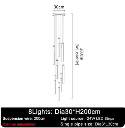 DecorBites™ LED Chandelier: Modern Staircase & Kitchen Pendant Light for Home Decoration