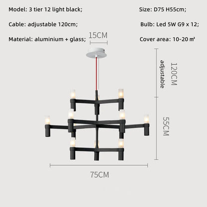 Lámpara de araña DecorBites™ Crown Major: Iluminación LED moderna y lujosa para cocina, hotel y sala de estar