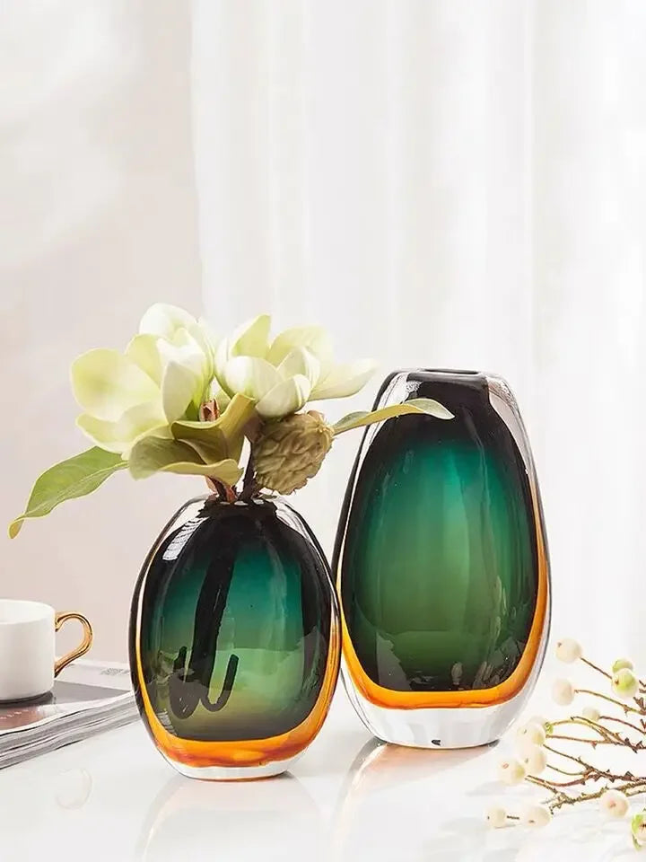 DecorBites™ Gradient Glass Vase Hydroponics Desk Decoration Artificial Floral Arrangement Vase