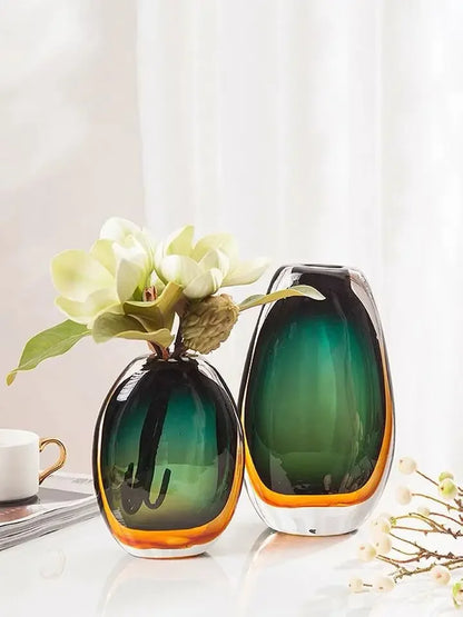 DecorBites™ Gradient Glass Vase Hydroponics Desk Decoration Artificial Floral Arrangement Vase