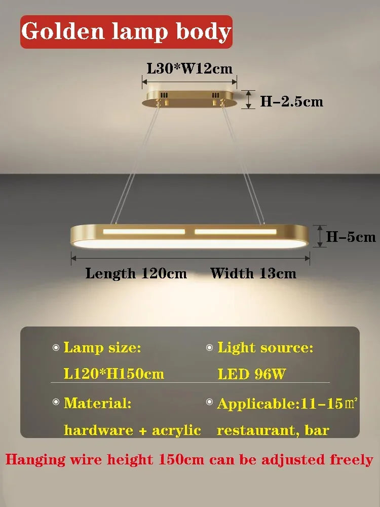 DecorBites™ LED Office Chandelier: Modern Minimalist, Creative & Luxe Dining Room Lighting
