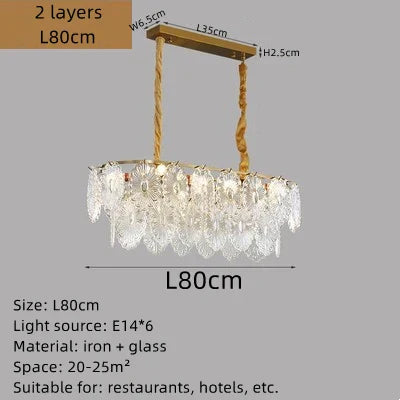 DecorBites™ Elegant Glass Chandelier with LED Lights for Home Décor