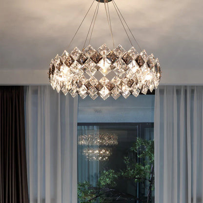DecorBites™ Crystal Chandelier: Postmodern Luxury Pendant for Living Room, Bedroom, and Restaurant