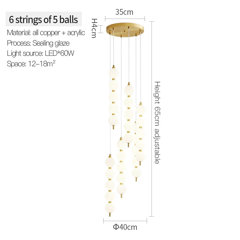 DecorBites™ Brass Full Copper Modern Chandelier Light Fixture for Stylish Living Spaces