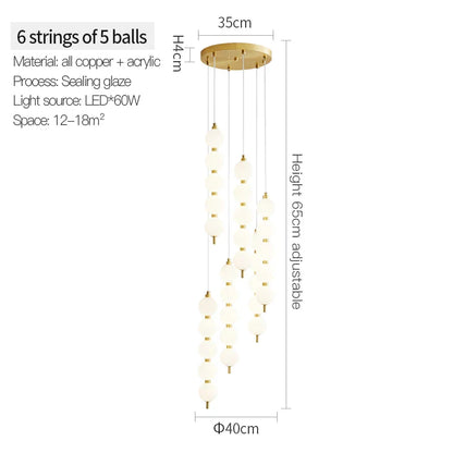 DecorBites™ Brass Full Copper Modern Chandelier Light Fixture for Stylish Living Spaces