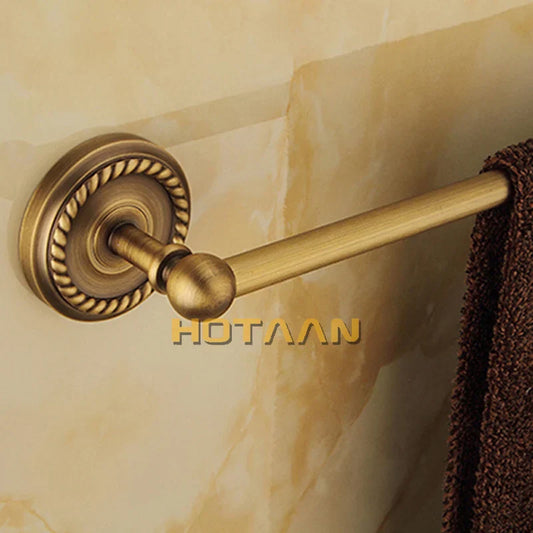 DecorBites™ Brass Bathroom Set: Robe Hook, Paper Holder, Towel Bar, Towel Ring - 4 Piece Kit