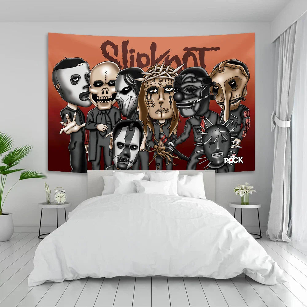 DecorBites™ Heavy Mental Music Tapestry Wall Hanging- Hippie Art Room Flag