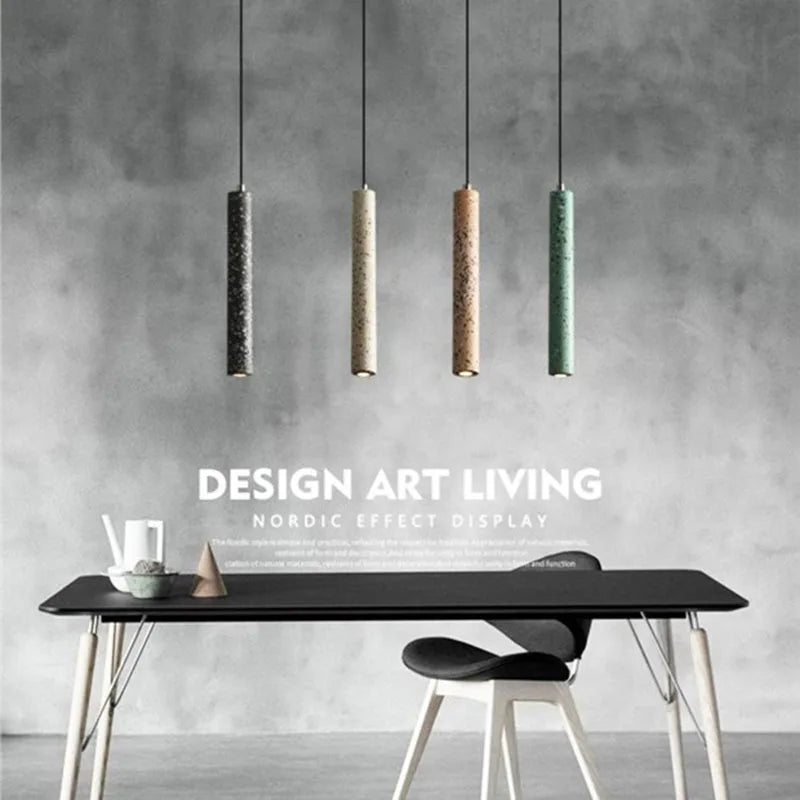 DecorBites™ Industrial Stone LED Pendant Lamp, Adjustable Wire, Colorful Options