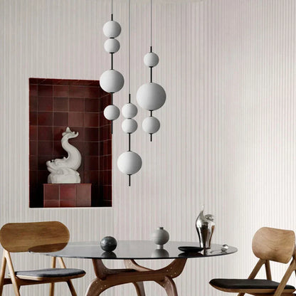 DecorBites™ LED White Glass Ball Pendant Lamp for Home Decor.