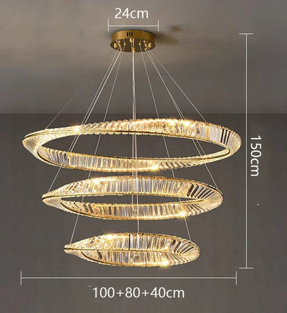 DecorBites™ Crystal Chandelier: Luxury Pendant Lamp for Living Room and Bedroom