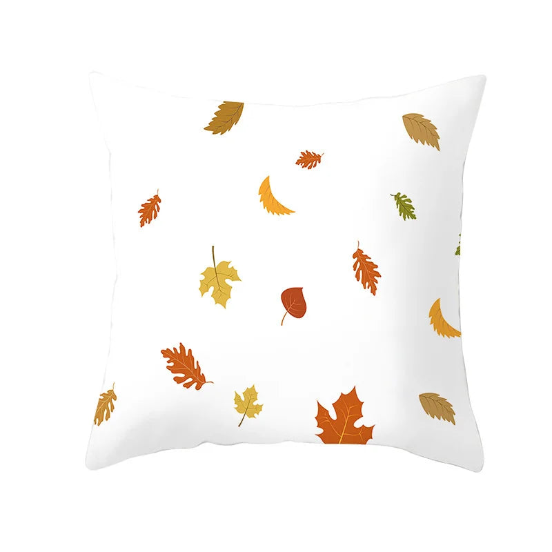 DecorBites™ Autumn Maple Leaves Pillow Cases Short Plush Cushion Cover Sofa Pillowslip