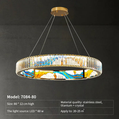 DecorBites™ Crystal Chandelier Ring Light Modern Elegant Dining Living Room Lighting
