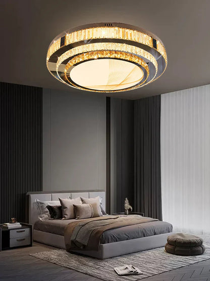 DecorBites™ Gold Ceiling Lamp | Modern Rectangle Crystal Bedroom Living Room Light