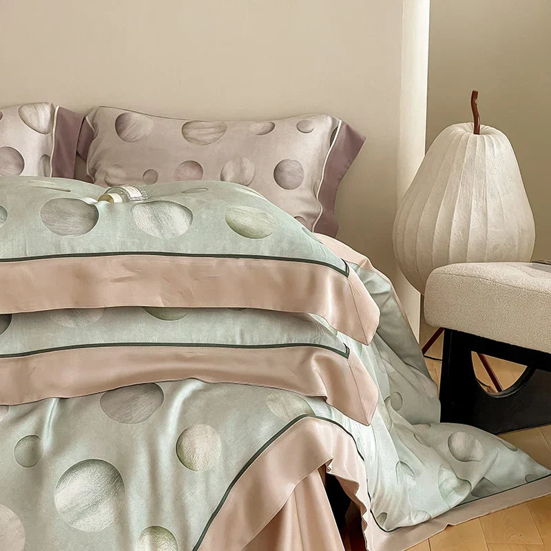 DecorBites™ Egyptian Cotton Bedding Set Queen King Ru Double, Quilt Cover Sheet Pillowcase