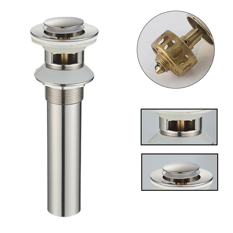 Drenaje de baño emergente redondo grande Decorbites™ Gold para lavabo de cobre