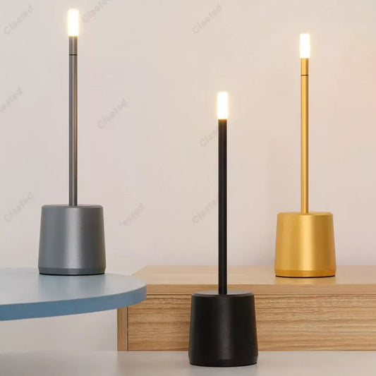 DecorBites™ LED Touch Table Lamp for Home, Hotel, Restaurant - Stepless Dimming, Battery Powered