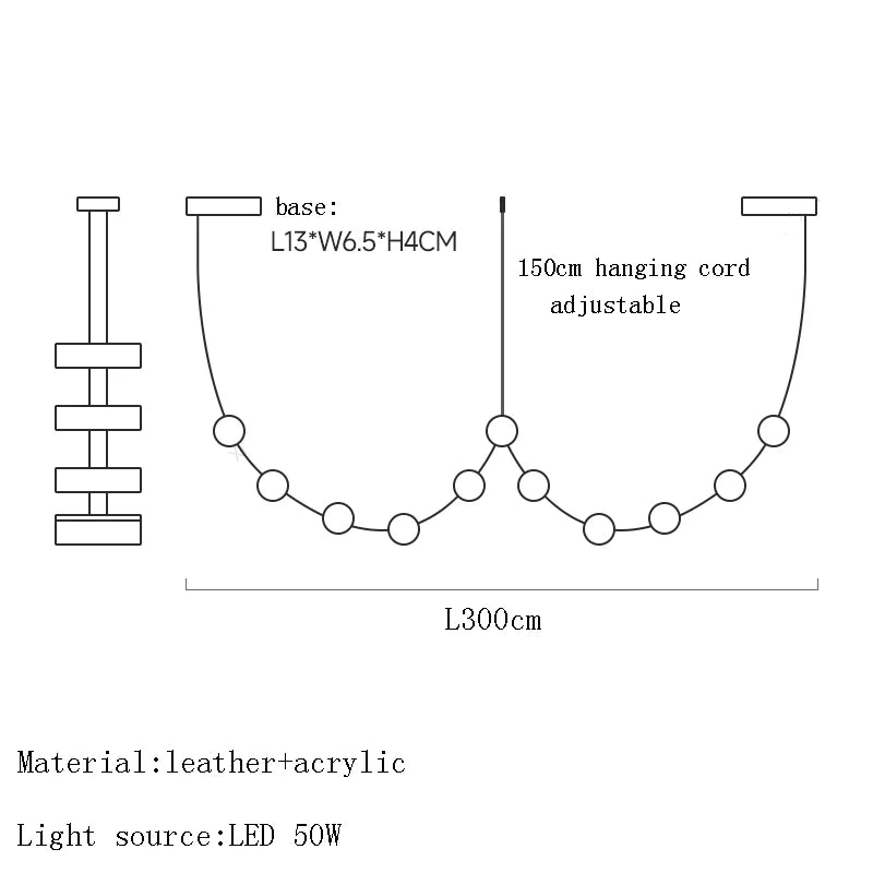 ديكوربايتس™ مصباح معلق من الجلد الأسود لغرفة الطعام وديكور المنزل