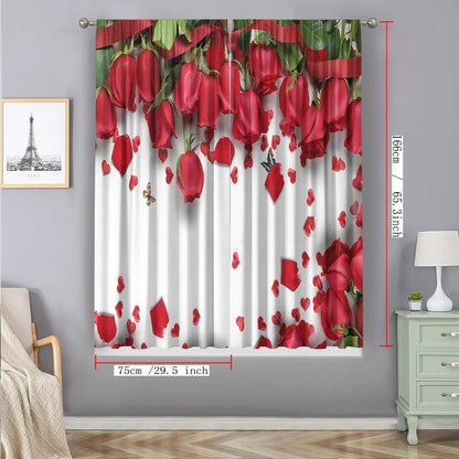 Decobites Rose Flower Pole Bag Curtains for Home & Garden