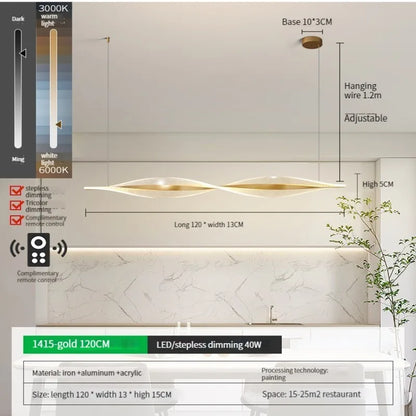 مصباح معلق LED أكريليك من DecorBites™ لغرفة الطعام والبار والمطبخ - مصابيح معلقة بسيطة