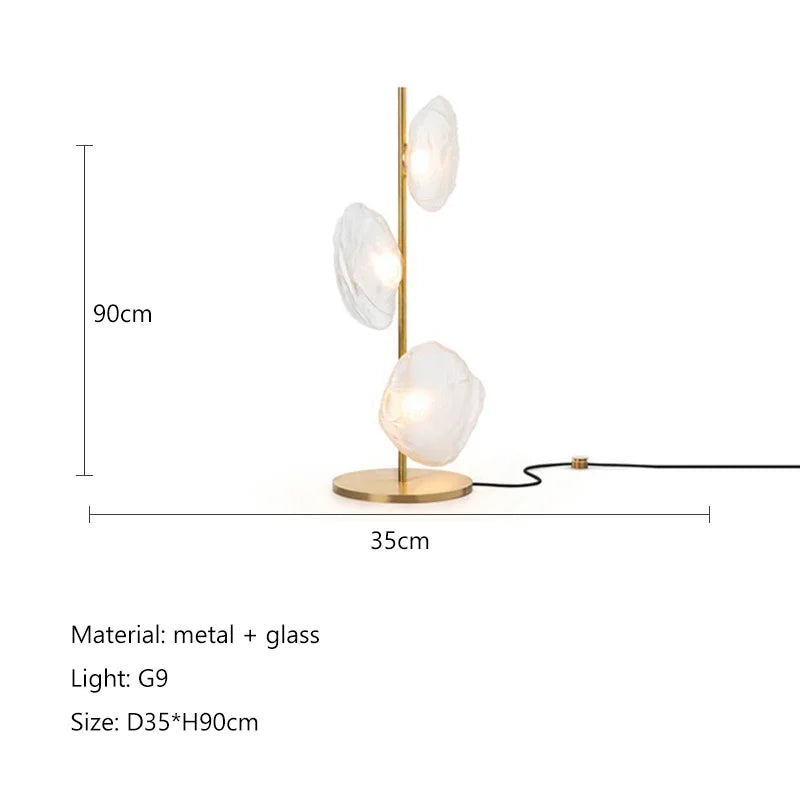 DecorBites™ Glass Shade LED Floor Lamp for Home Decor, Living Room, Bedroom, Minimalist Design