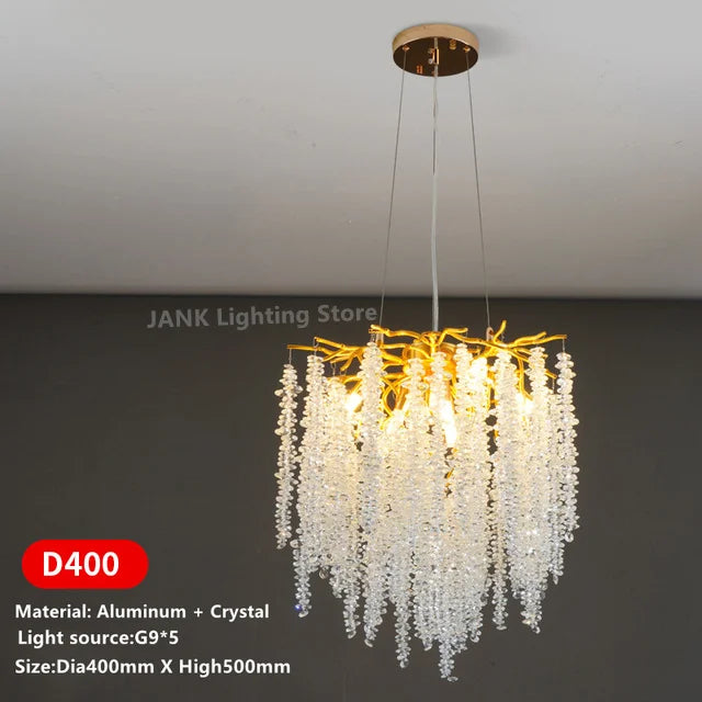 DecorBites™ Crystal Tassel Pendant Chandelier for Dining Room, Kitchen Island, Hall - Luxury LED Lighting