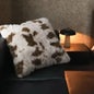 Decobites Luxe Zebra Faux Fox Fur Sofa Cushion: Soft Fluffy Chair Bed Decor Pillow