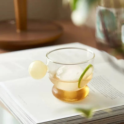 DecorBites™ Glass Spherical Handle Coffee Mug, 310ml