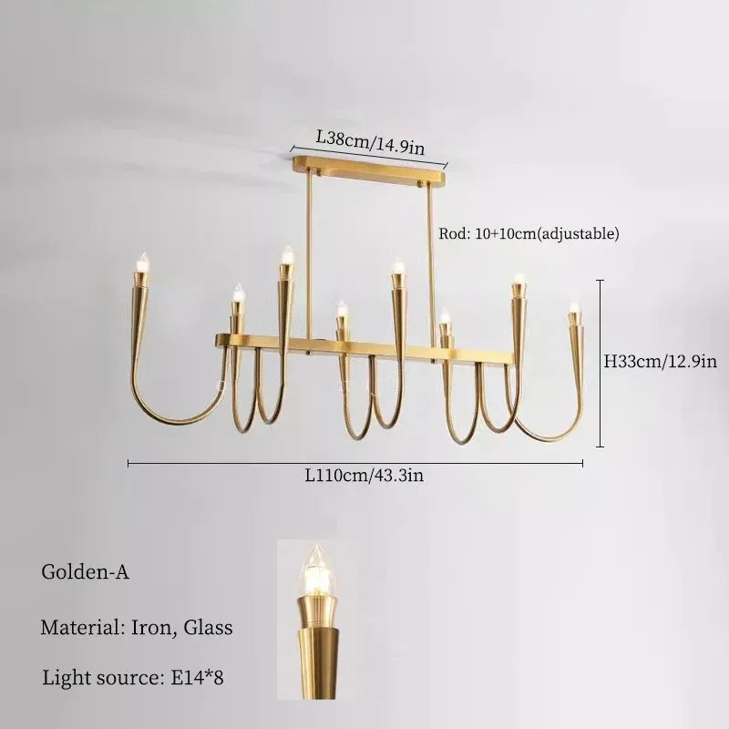 DecorBites™ French Style Black Pendant Light Luxury Led Chandelier Room Decor