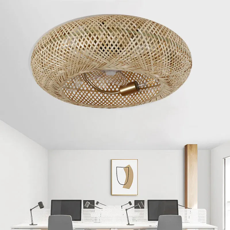 DecorBites™ 50cm Bamboo Ceiling Fan with Lights, Remote Control, Retractable Blades, Silent Operation