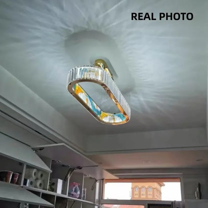 DecorBites™ Circle Steel LED Pendant Chandelier, Modern Dimmable Lighting for Living Room Home Decor