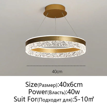 DecorBites™ Crystal Rings LED Chandelier Black&White Frame