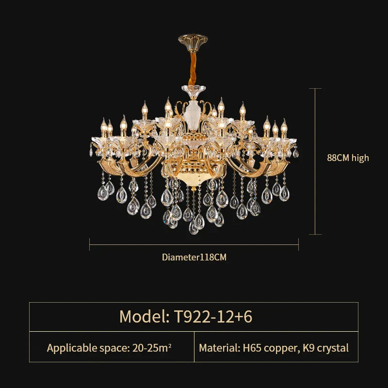 DecorBites™ Elegant Crystal Chandelier for Living Room, Dining Room, and Bedroom
