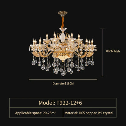 DecorBites™ Elegant Crystal Chandelier for Living Room, Dining Room, and Bedroom