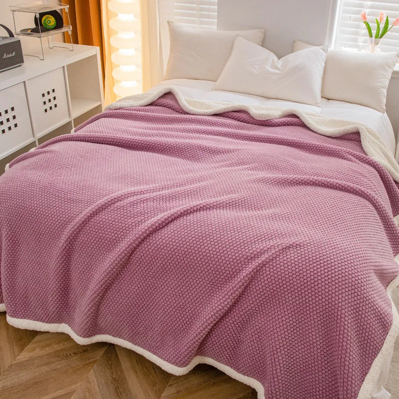 DecorBites™ High-Density Plush Double-Layer Blanket - Multi-Functional and Cozy Warmth