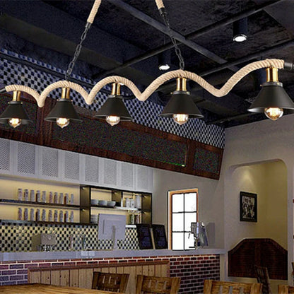 DecorBites™ Industrial Hemp Rope Pendant Light Chandelier LED for Home Restaurant Kitchen
