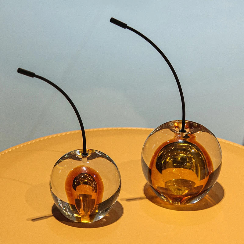 DecorBites™ Crystal Cherry Sculpture - Clear Cherry Decorative Figurine