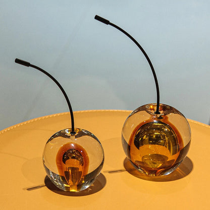 DecorBites™ Crystal Cherry Sculpture - Clear Cherry Decorative Figurine