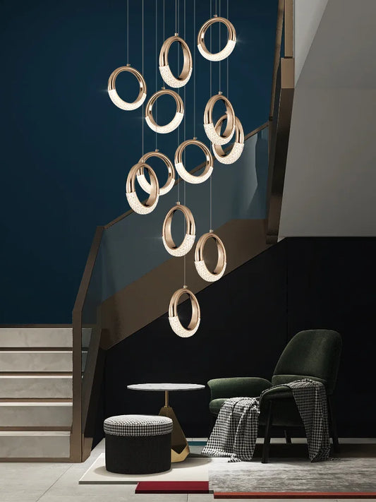 DecorBites™ Circle Ring LED Chandelier Light for Luxe Living Spaces