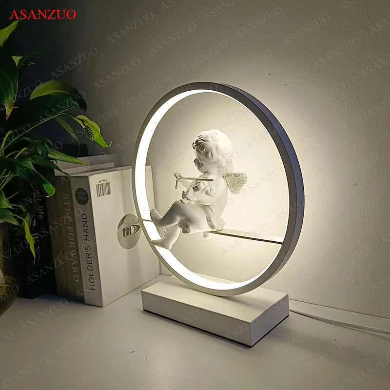 DecorBites™ Dimmable Angel Table Lamp for Dream Bedroom Decor & Warm LED Lighting