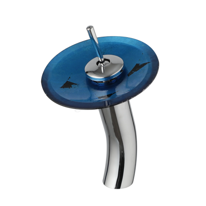 DecorBites™ Glass Rocker Handle Basin Faucet, Waterfall Mixer Taps, Chrome Finish