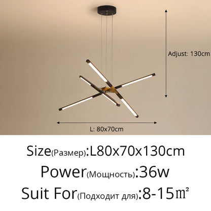 DecorBites™ Dimmable LED Ceiling Chandelier, Modern Interior Lighting for Dining Room, Bedroom, Living Room
