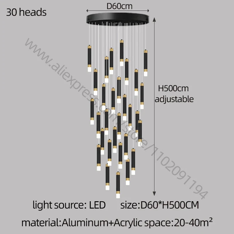 DecorBites™ LED Chandelier: Modern Nordic Acrylic Luxury Lighting for Home Decor